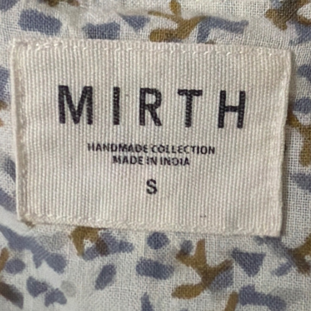 MIRTH Belem Dress Sandstone Coral Floral Cotton V-Neck Puff Sleeve Pockets Sm - Picture 5 of 9
